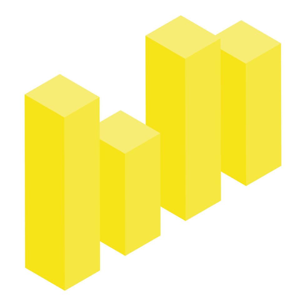 giallo bar grafico icona, isometrico stile vettore