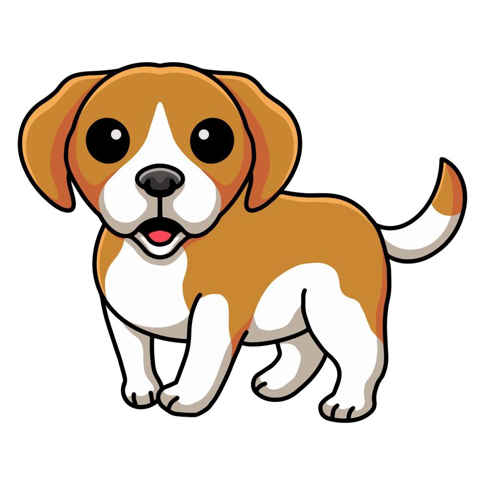 carino poco beagle cane cartone animato vettore