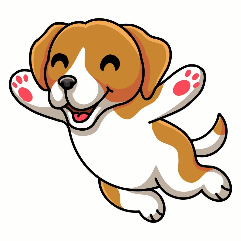 carino poco beagle cane cartone animato vettore
