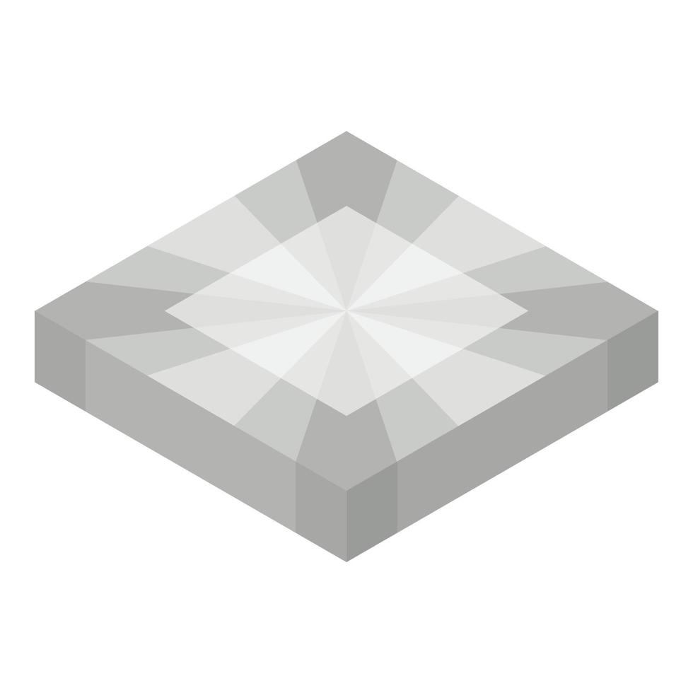 grigio diamante icona, isometrico stile vettore