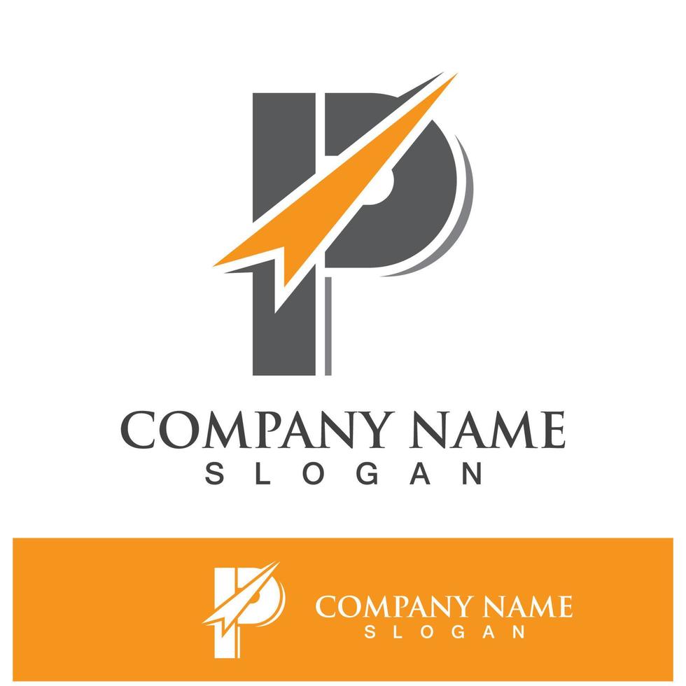 lettera p icona logo design illustrazione vettore