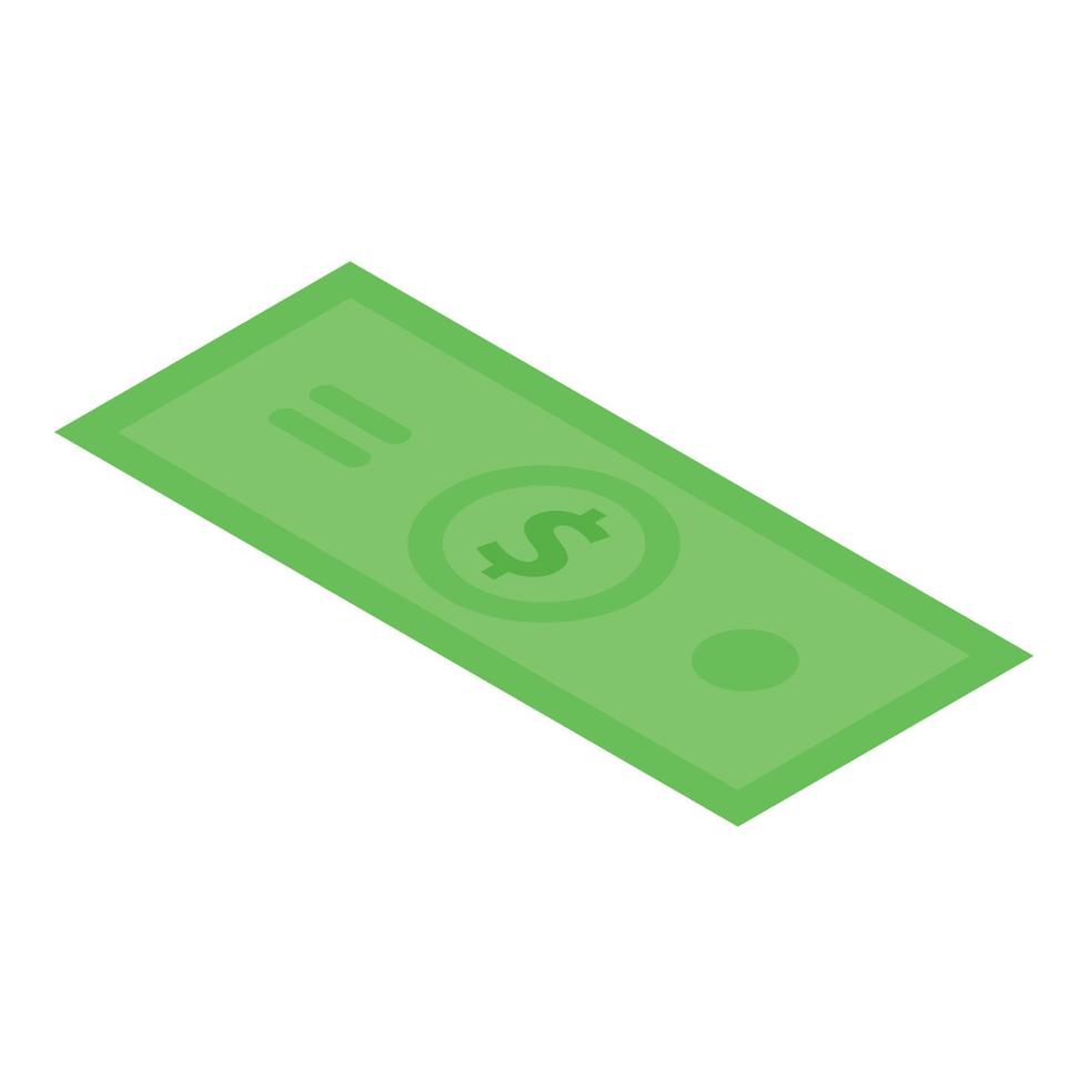 dollaro banconota icona, isometrico stile vettore