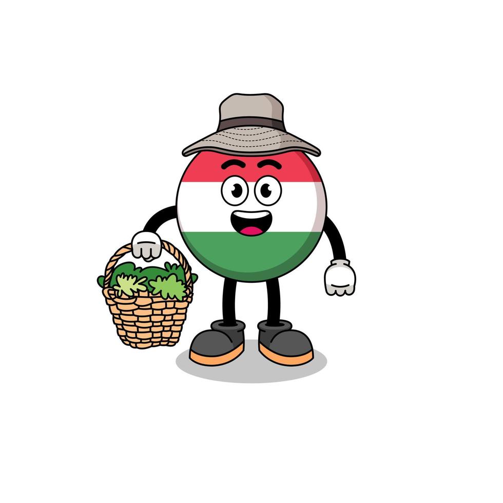 personaggio illustrazione di Ungheria bandiera come un' erborista vettore
