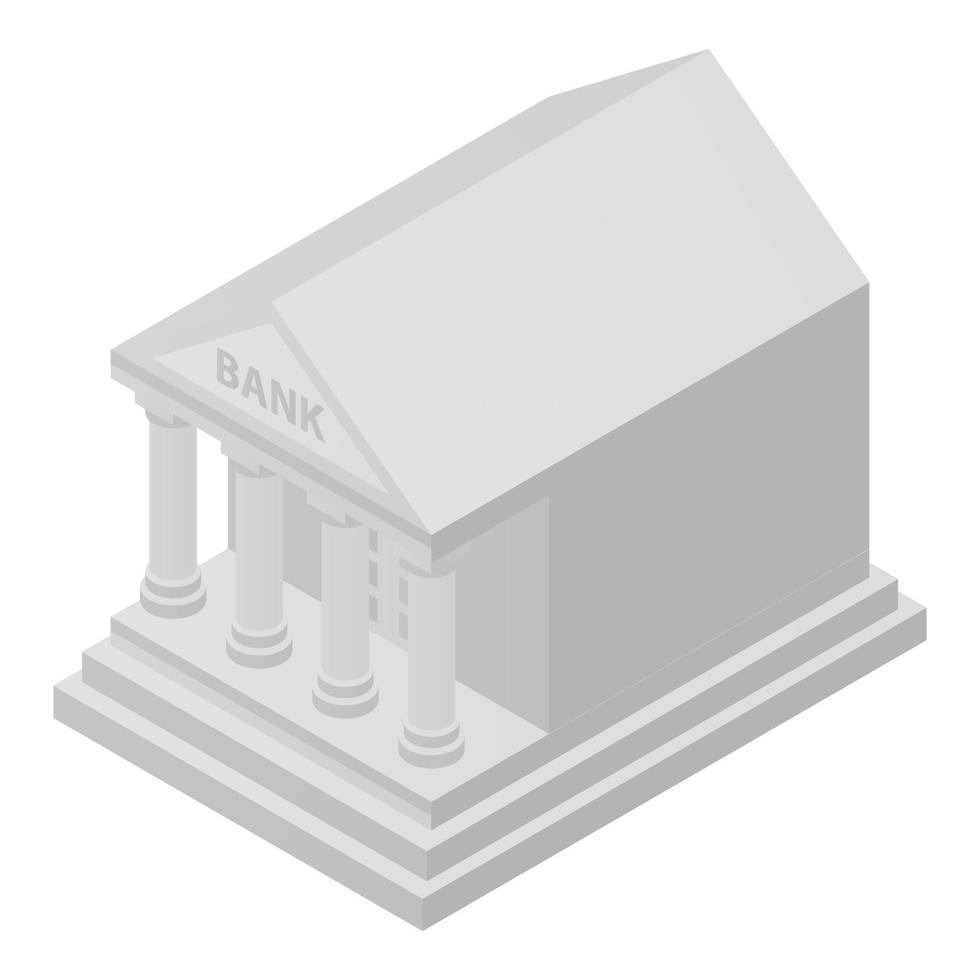 banca edificio icona, isometrico stile vettore