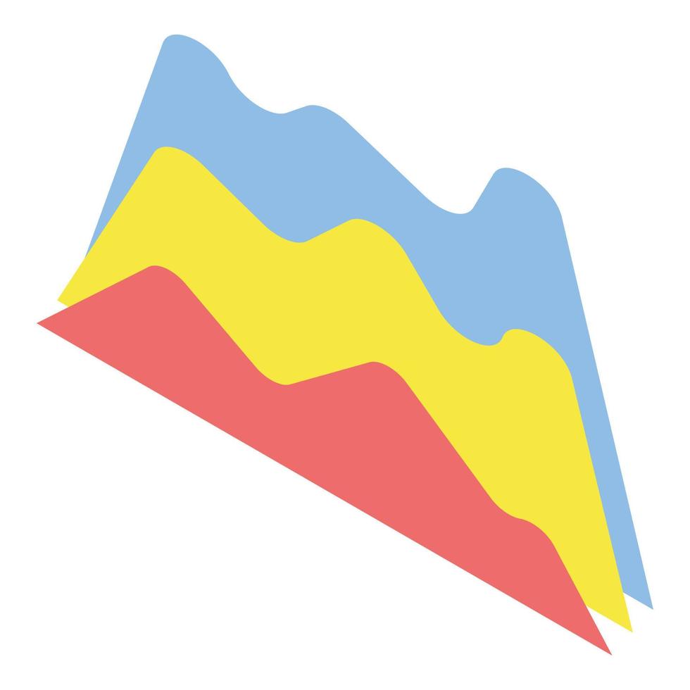 valutazione grafico icona, isometrico stile vettore