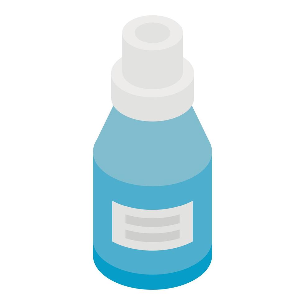 blu medicina bottiglia icona, isometrico stile vettore