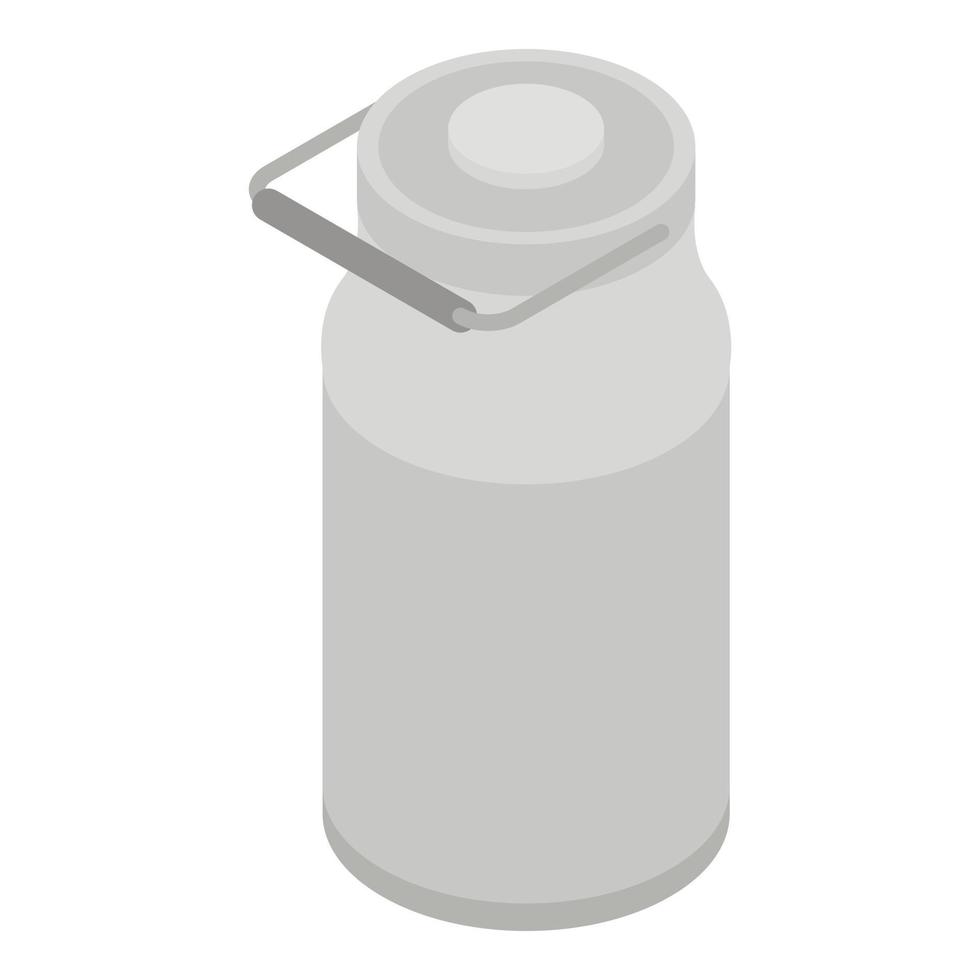 metallo latte serbatoio icona, isometrico stile vettore