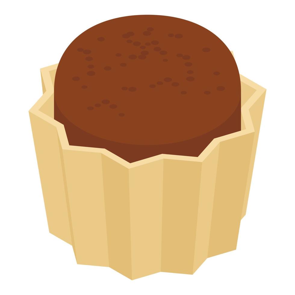 cacao Cupcake icona, isometrico stile vettore
