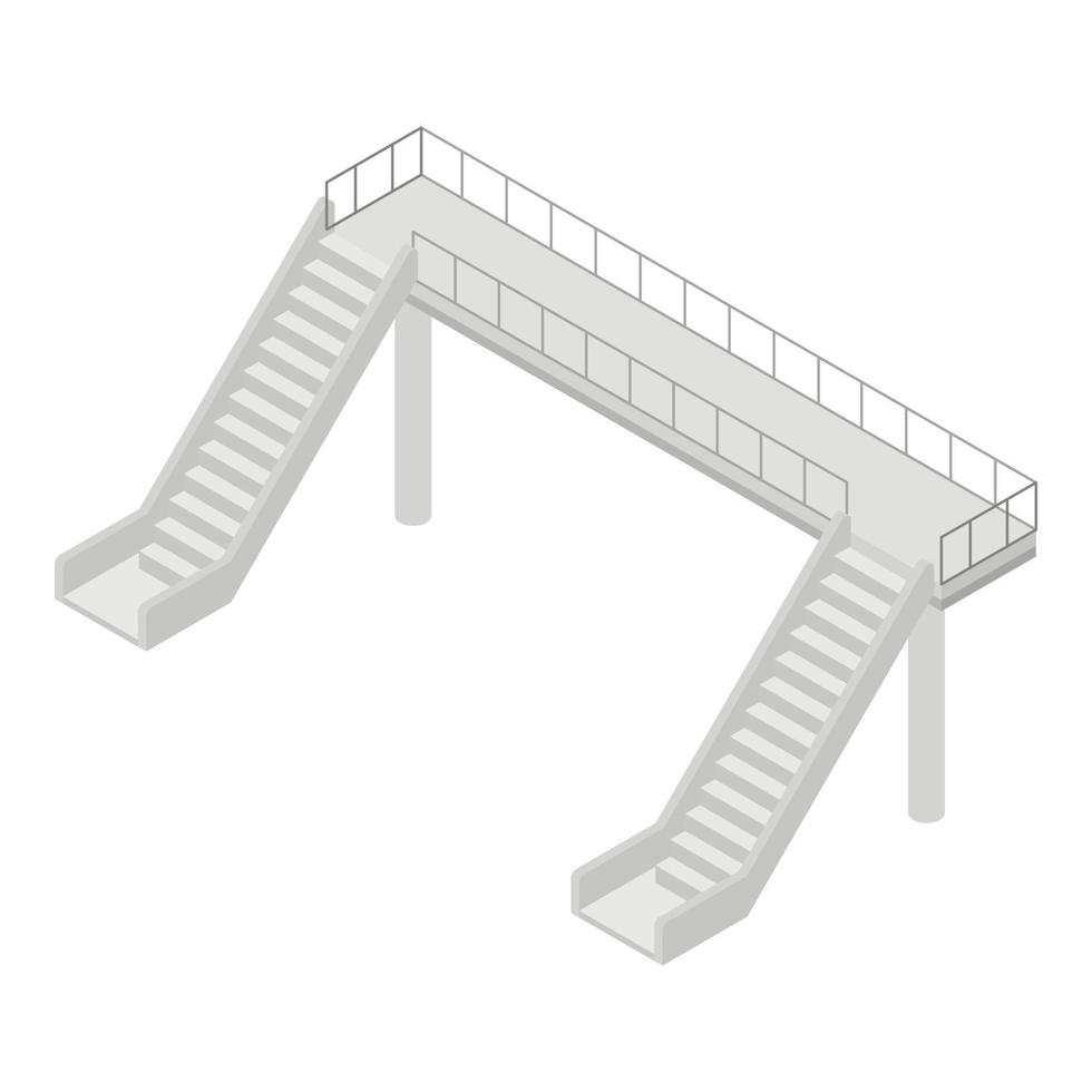 ponte al di sopra di ferrovia icona, isometrico stile vettore