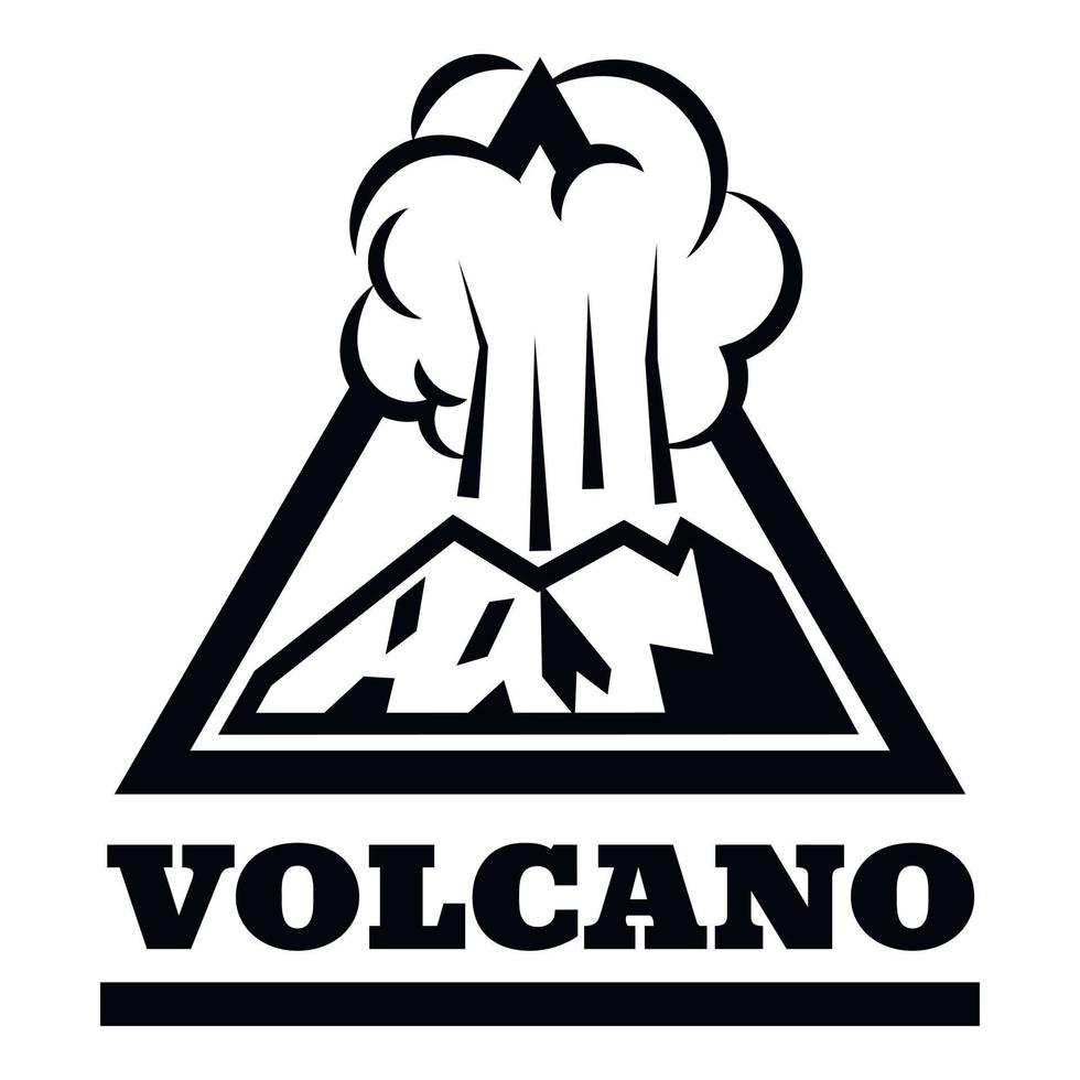 che esplode vulcano logo, semplice stile vettore