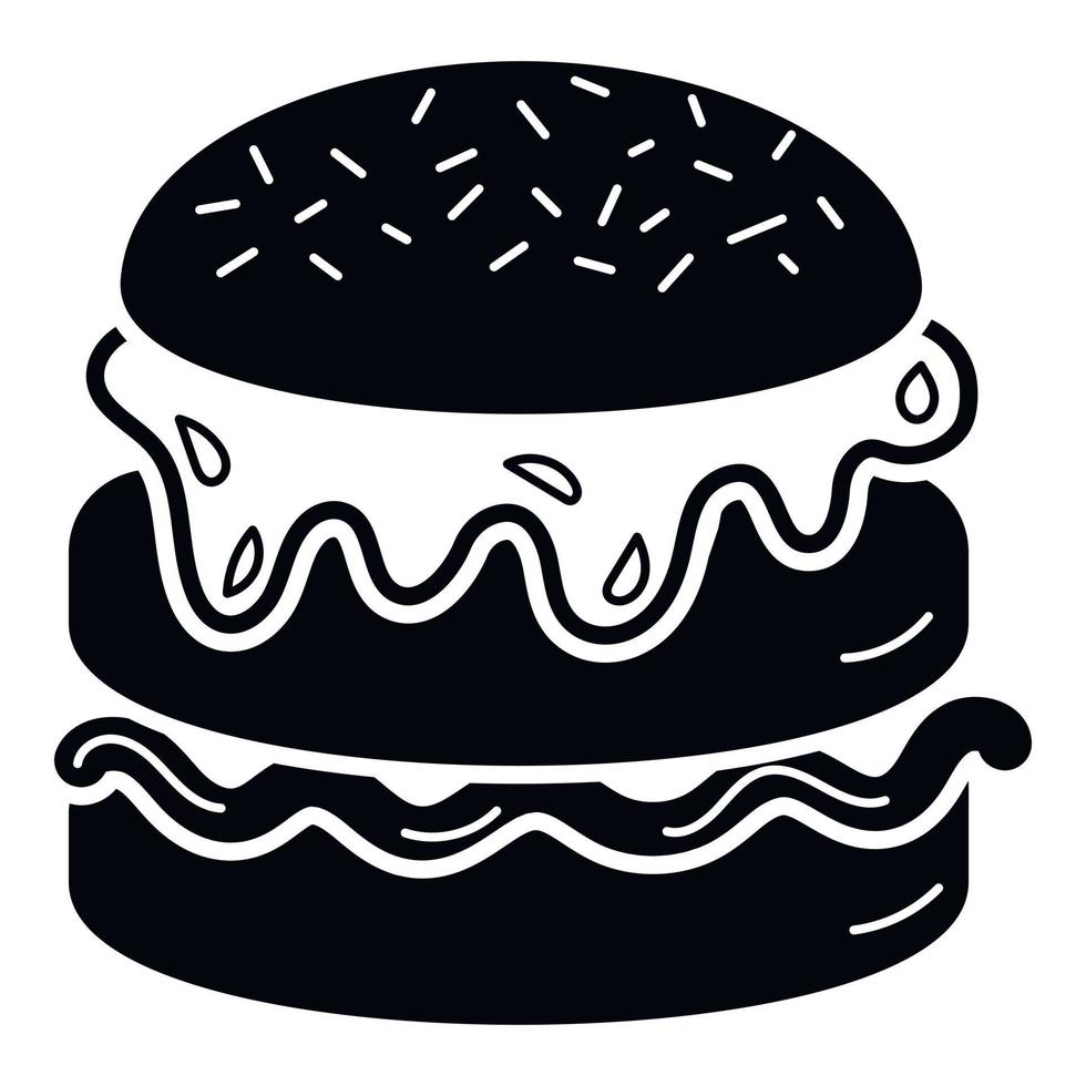 strada cibo hamburger icona, semplice stile vettore