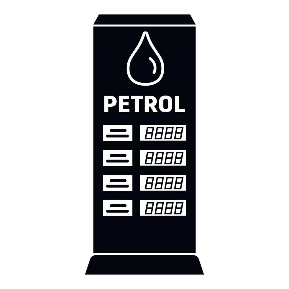 benzina imposta tavola icona, semplice stile vettore
