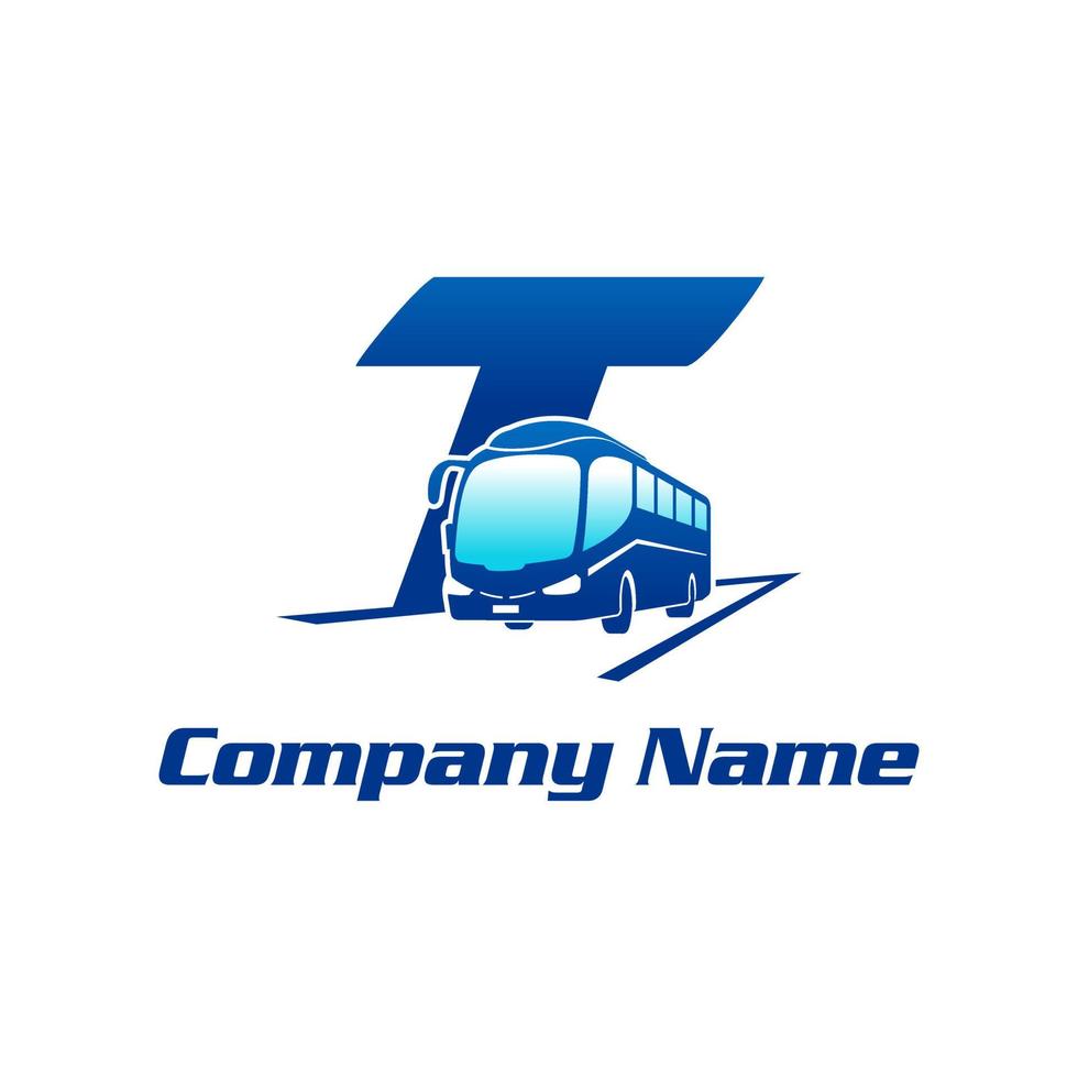 iniziale t autobus logo vettore