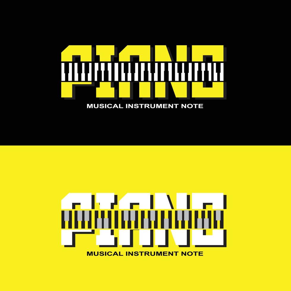 pianoforte logo, musicale strumento vettore, design per musica negozio, pianoforte musica classe vettore