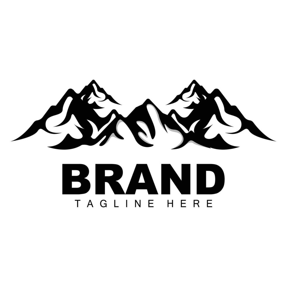 montagna logo, vettore montagna arrampicata, avventura, design per arrampicata, arrampicata attrezzatura, e marca con montagna logo