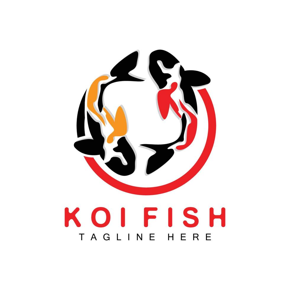 koi pesce logo disegno, Cinese fortunato e trionfo ornamentale pesce vettore, azienda marca oro pesce icona vettore