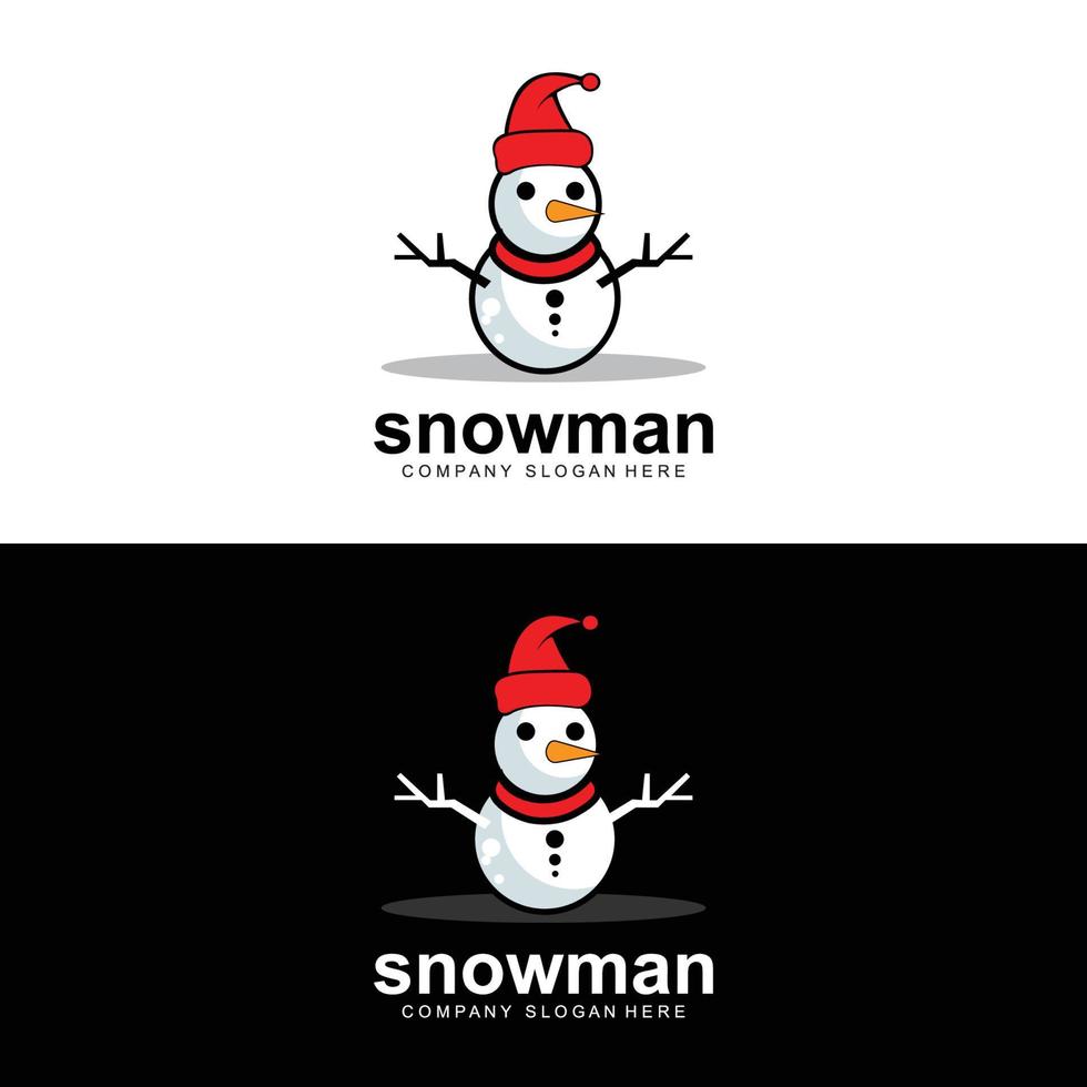pupazzo di neve logo, pupazzo di neve inverno vettore, e Natale inverno, e nuovo anno vettore