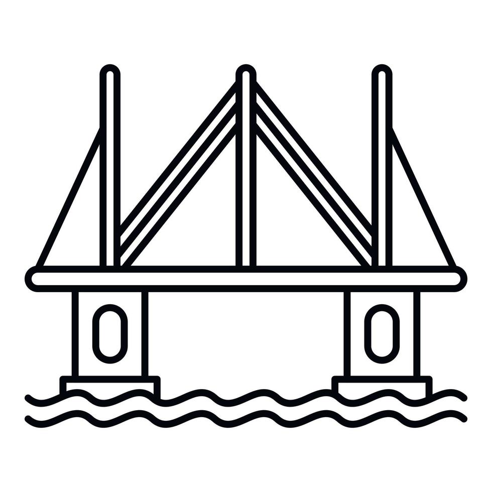 moderno città ponte icona, schema stile vettore