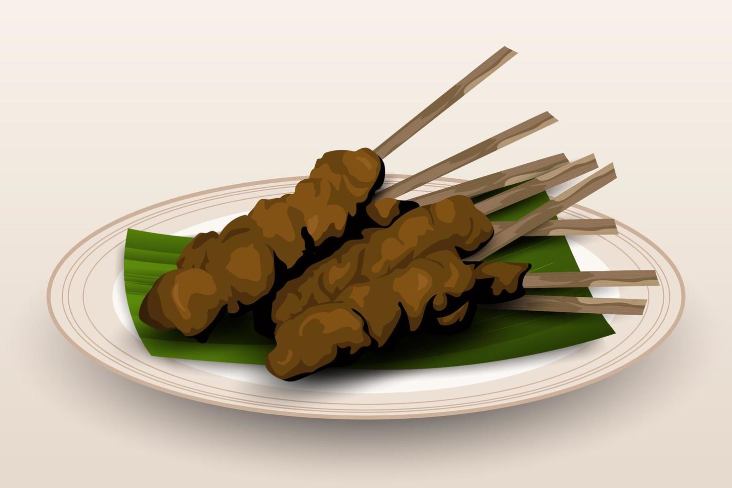 delizioso satay illustrazione nel vettore design