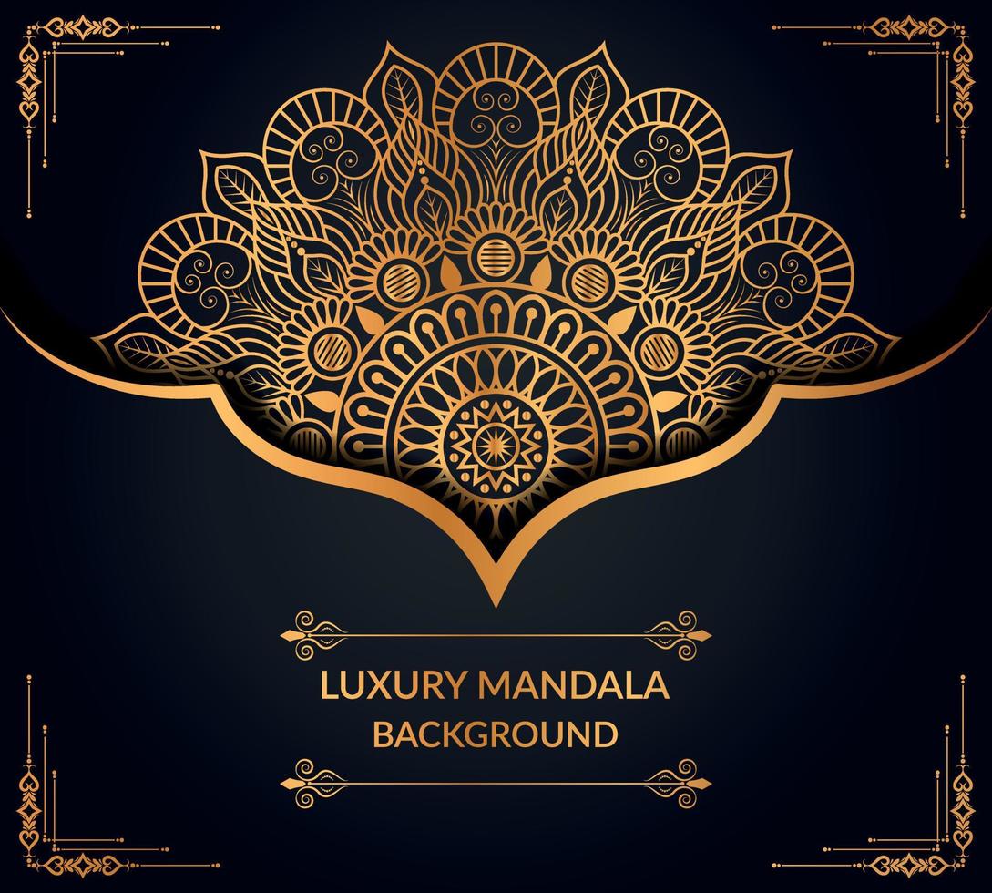 lusso ornamentale mandala sfondo design con d'oro mandala gratuito vettore file