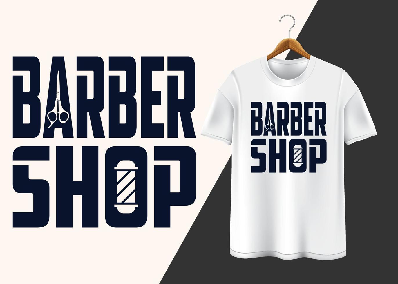barbiere negozio tipografia maglietta design vettore