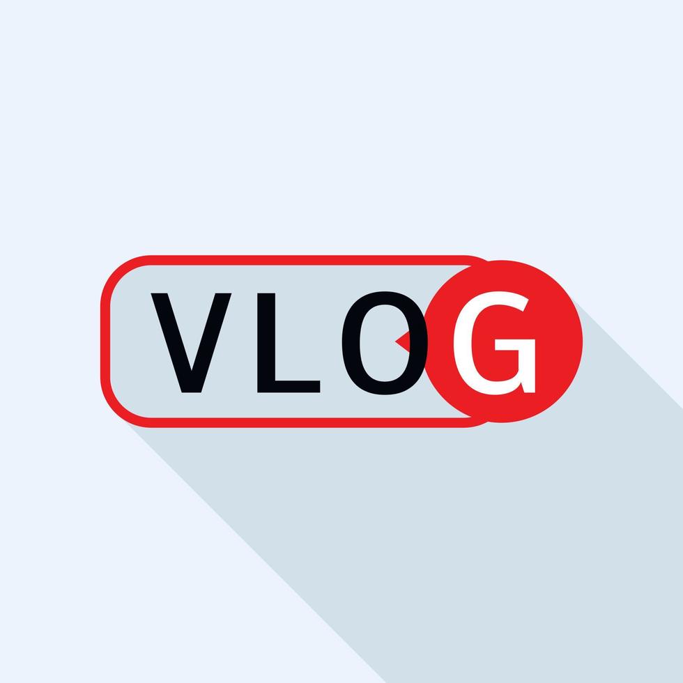 vivere video blog logo, piatto stile vettore