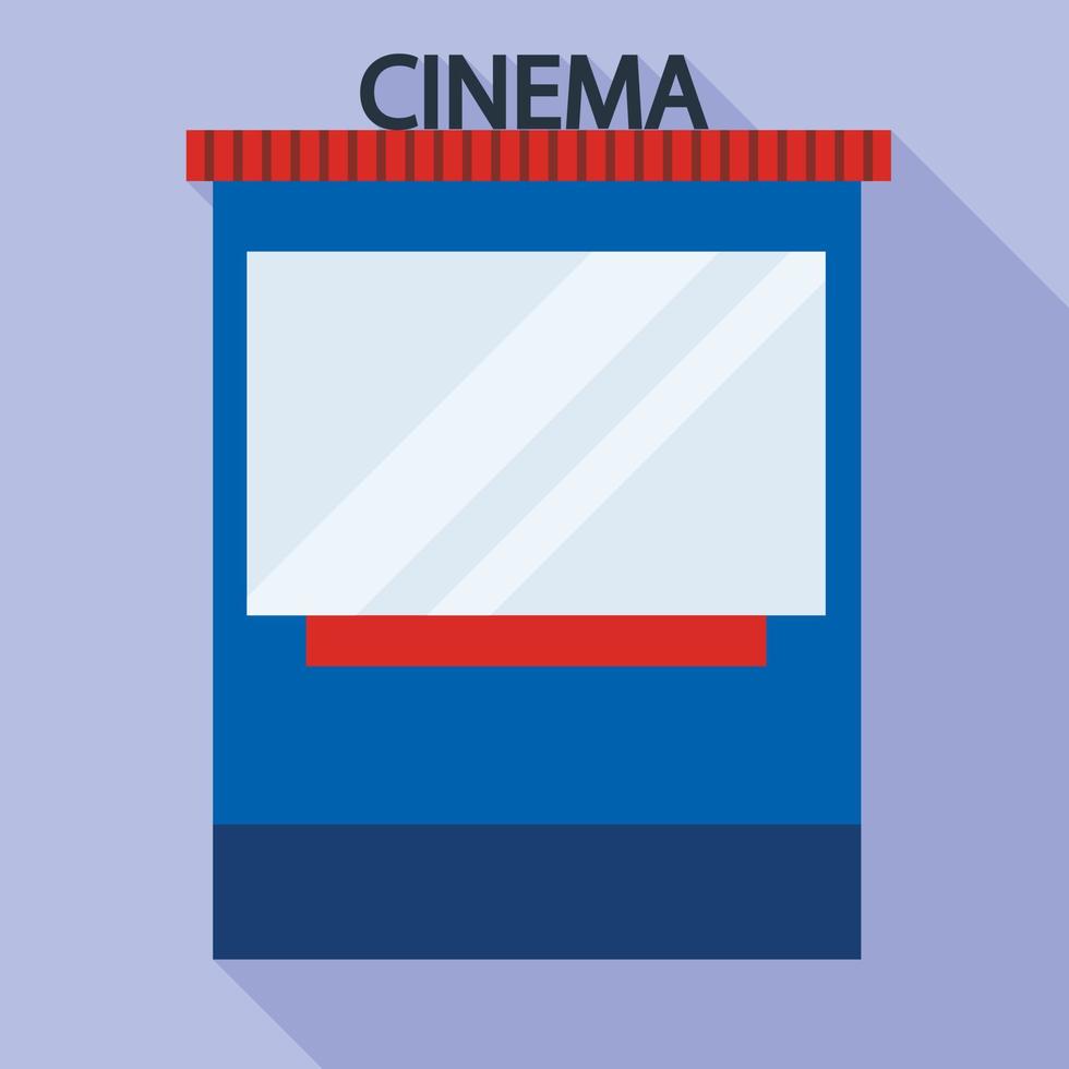 cinema biglietto chiosco icona, piatto stile vettore