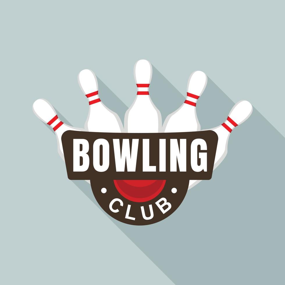 bowling club birilli logo, piatto stile vettore