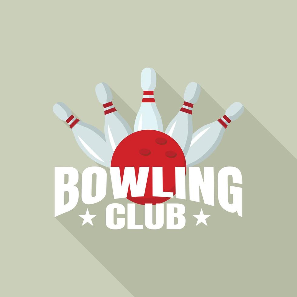 notte bowling club logo, piatto stile vettore