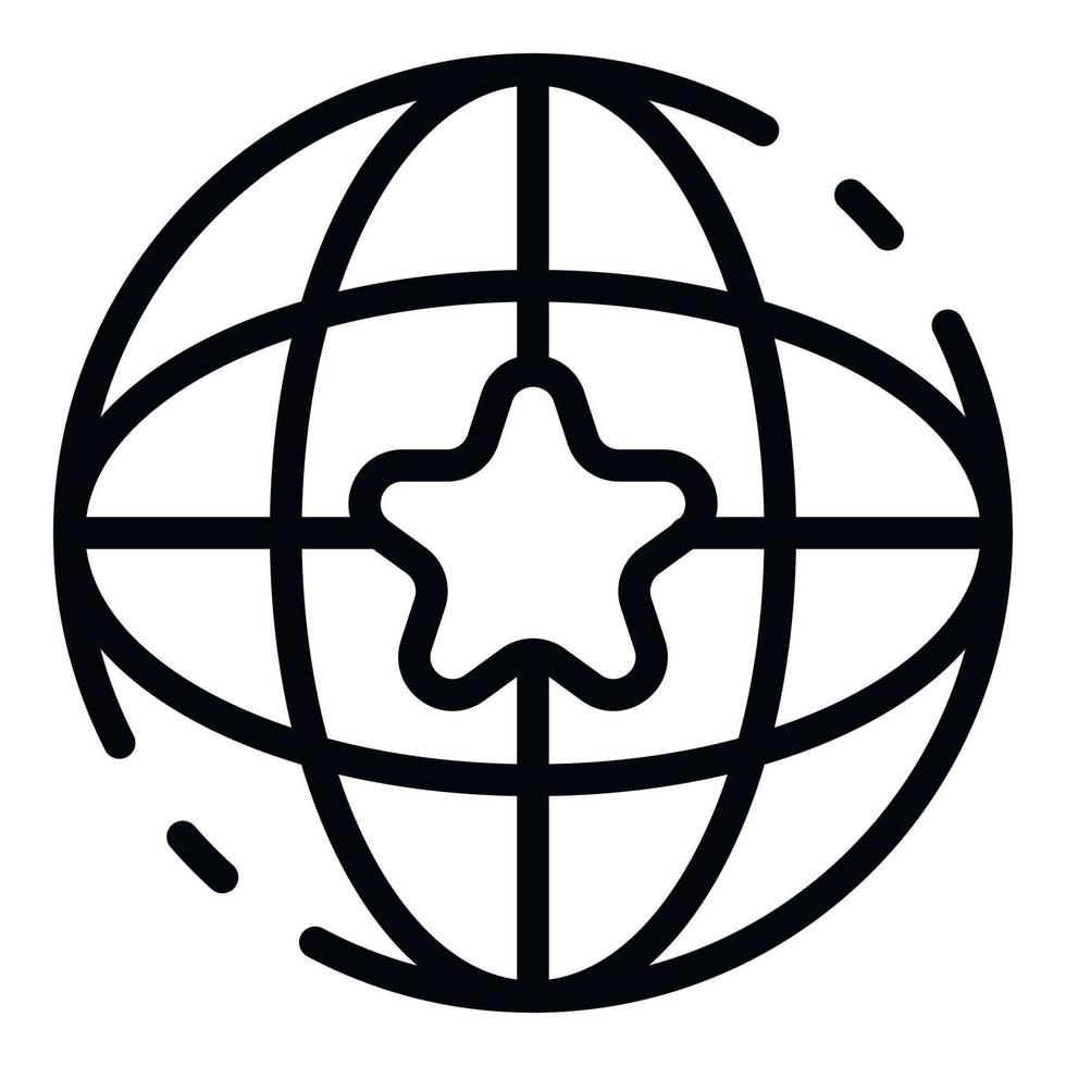 stella globale missione icona, schema stile vettore