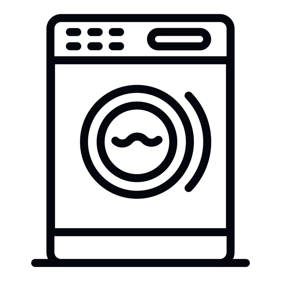 lavaggio macchina icona, schema stile vettore