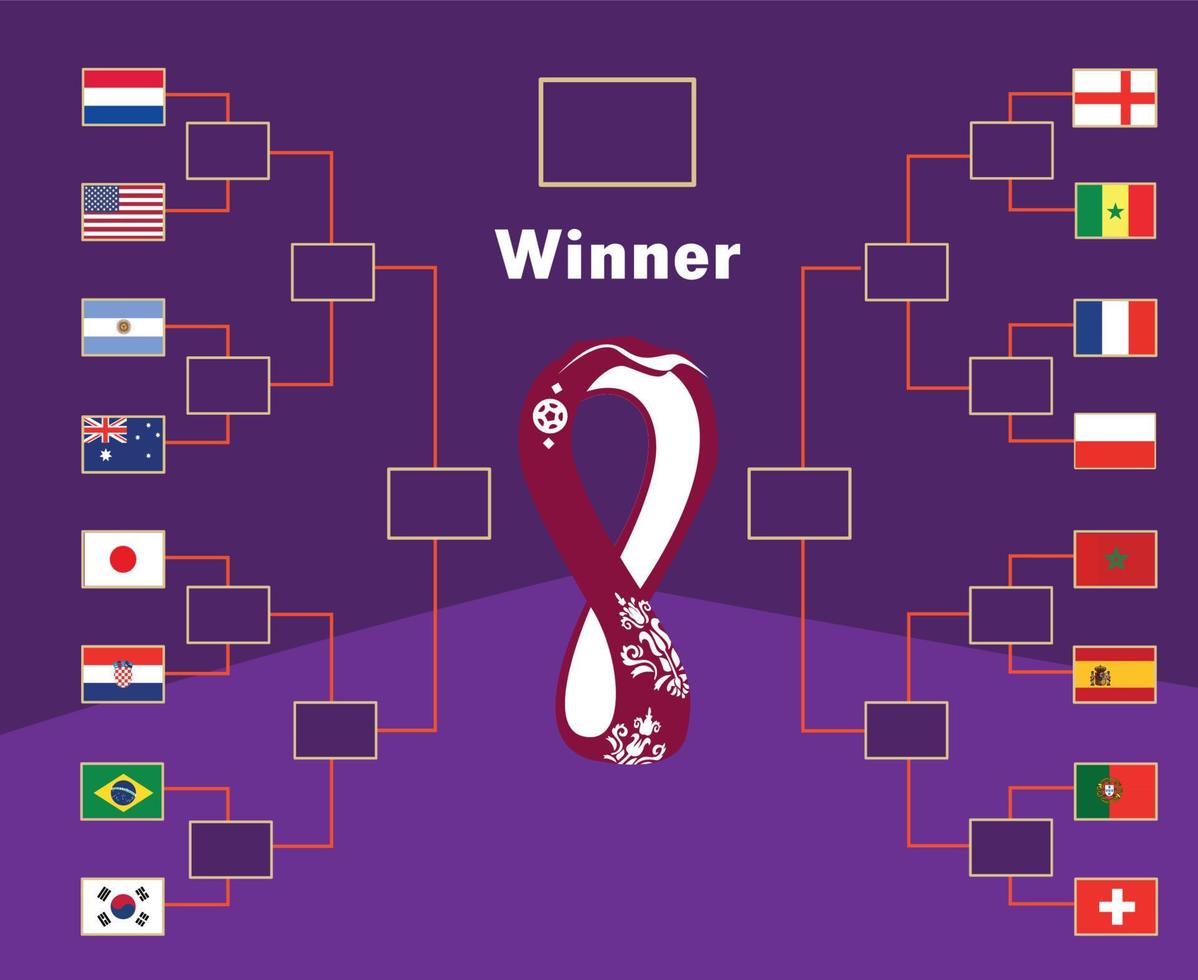 bandiere paesi emblema e fifa mondo tazza Qatar 2022 logo design simbolo calcio finale vettore paesi calcio squadre illustrazione