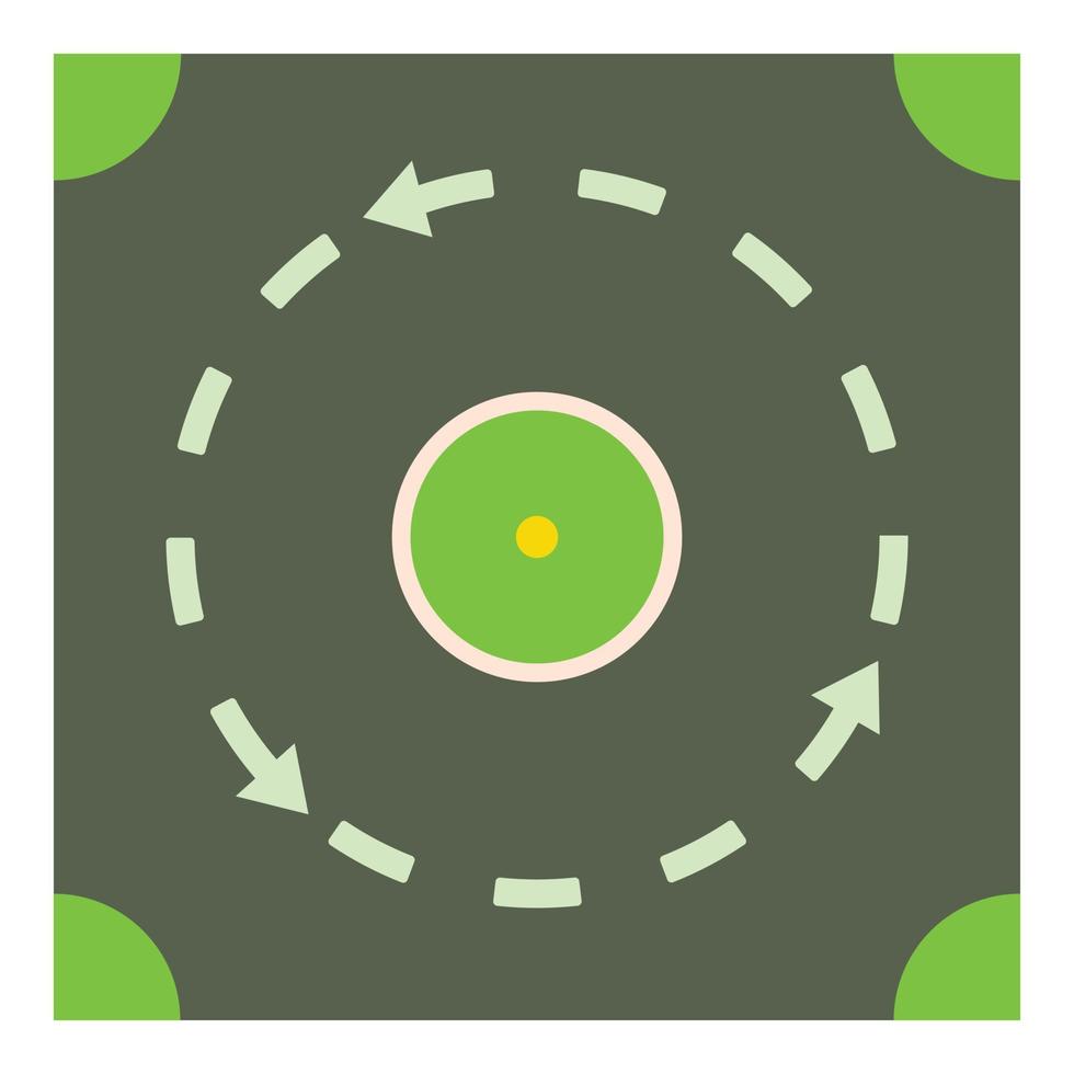 circolare strada icona, cartone animato stile vettore