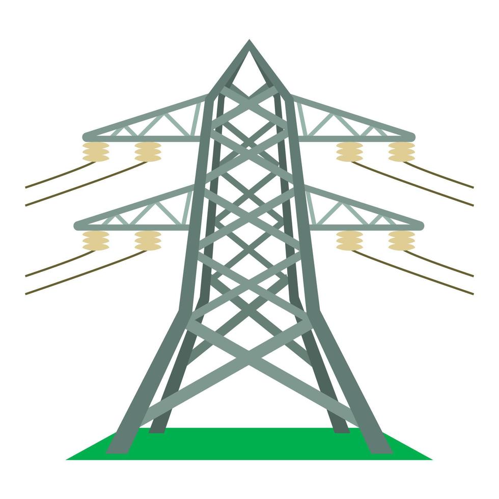 elettrico Torre icona, cartone animato stile vettore