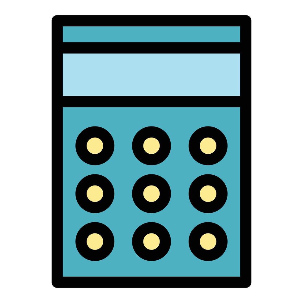 attività commerciale calcolatrice icona colore schema vettore