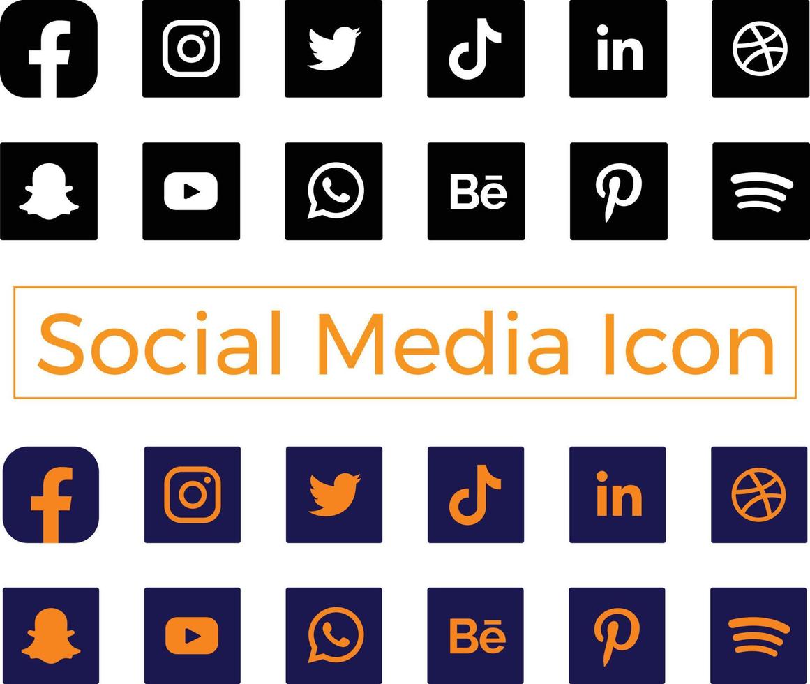 raccolta del popolare logo dei social media. facebook, instagram, twitter, linkedin, youtube, telegram, vimeo, snapchat, whatsapp. set editoriale realistico. vettore