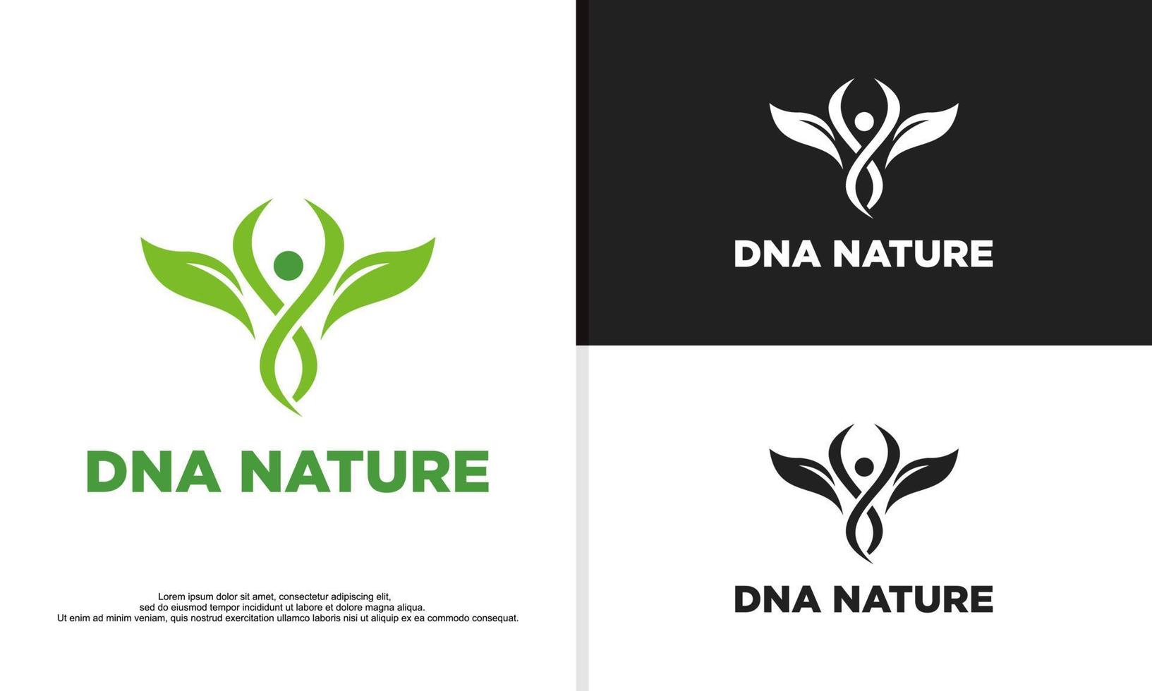 natura bio persone combinare con foglia logo design illustrazione vettore