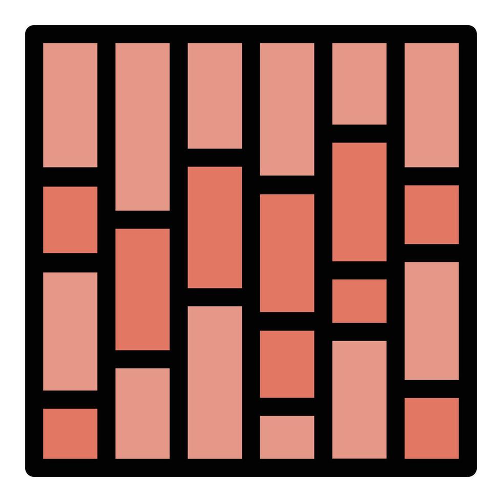 mattone pavimentazione icona colore schema vettore