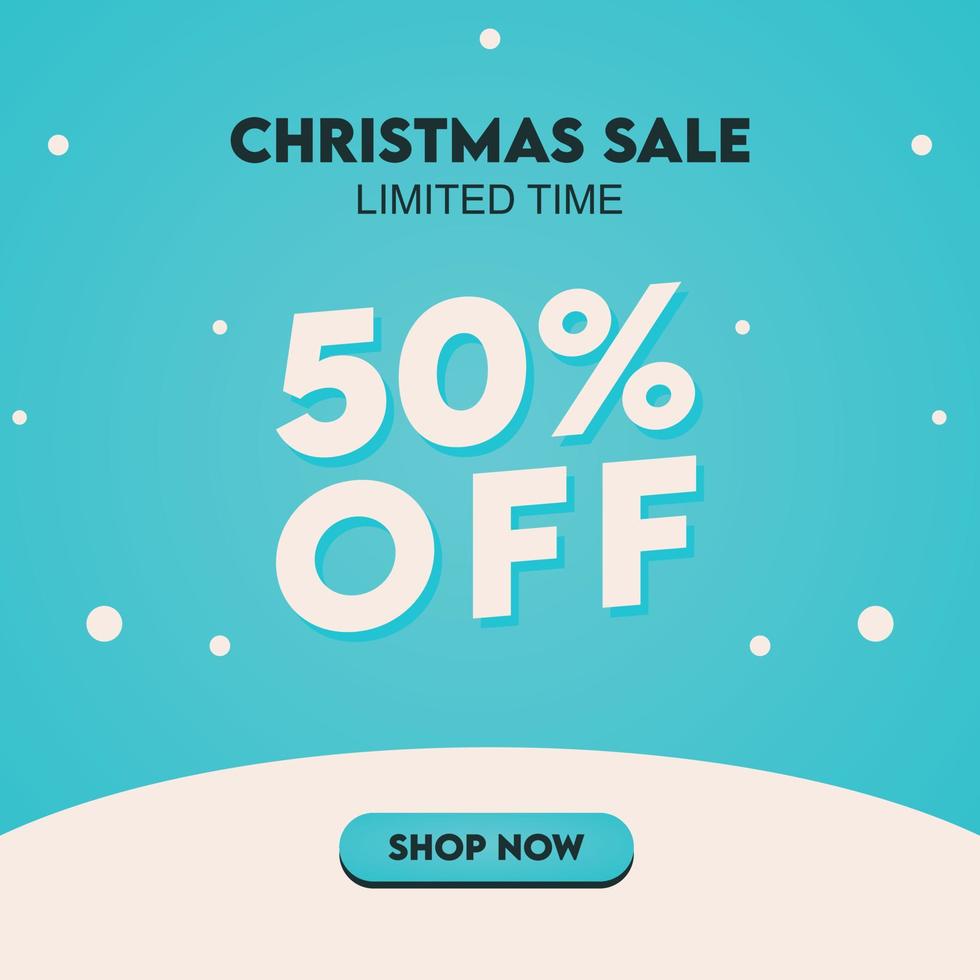 sociale media inviare modello . speciale Natale vendita testo.blu sfondo vettore illustrazione