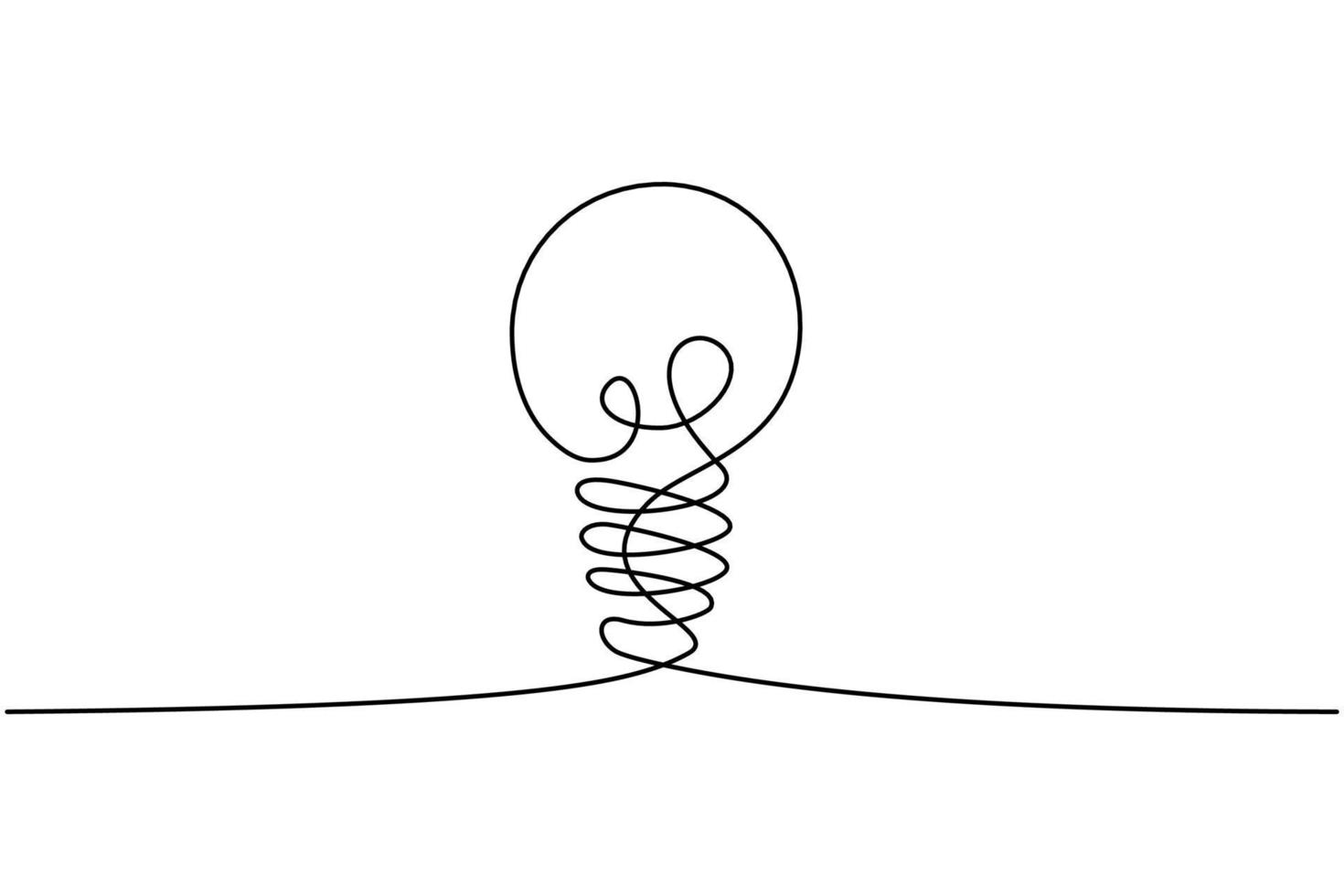 continuo linea disegno. elettrico leggero lampadina su bianca sfondo. avviare attività commerciale idea concetto con modificabile ictus. gratuito Scarica vettore illustrazione