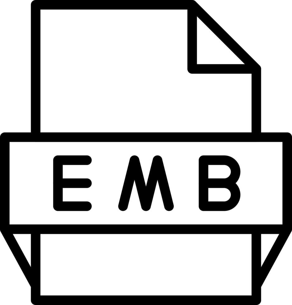 emb file formato icona vettore