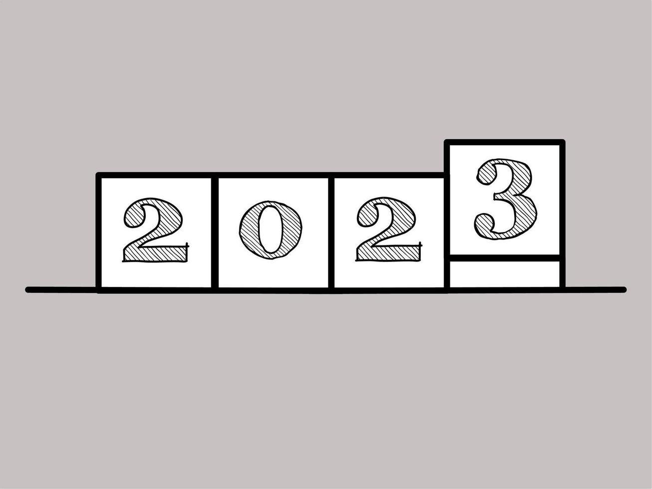 contento nuovo anno 2023, illustrazione design con eleganza concetto vettore