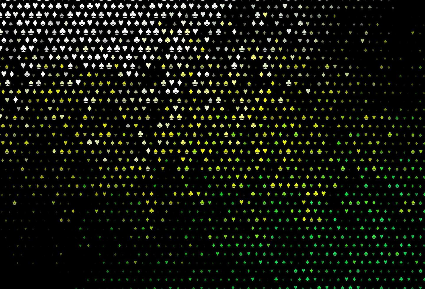 sfondo vettoriale verde scuro, giallo con segni di carte.