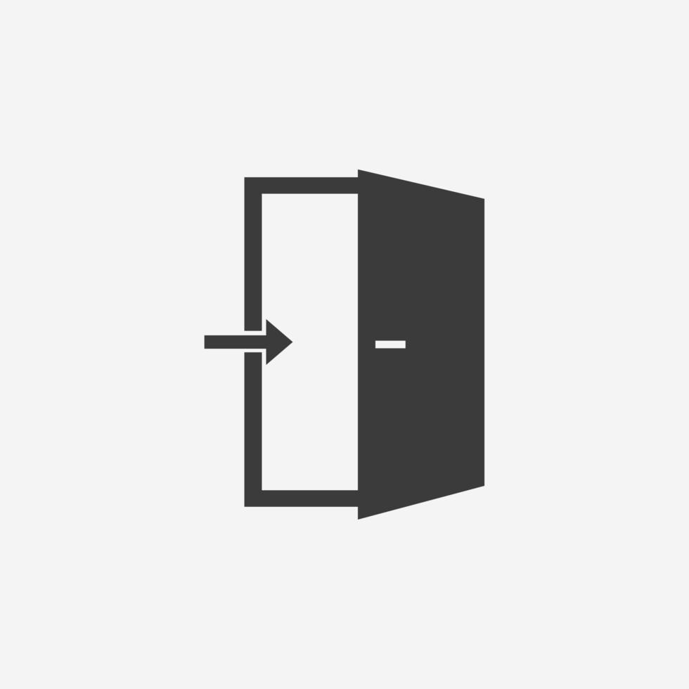 porta, aprire, Entrata, Uscita, accedere icona vettore isolato simbolo cartello