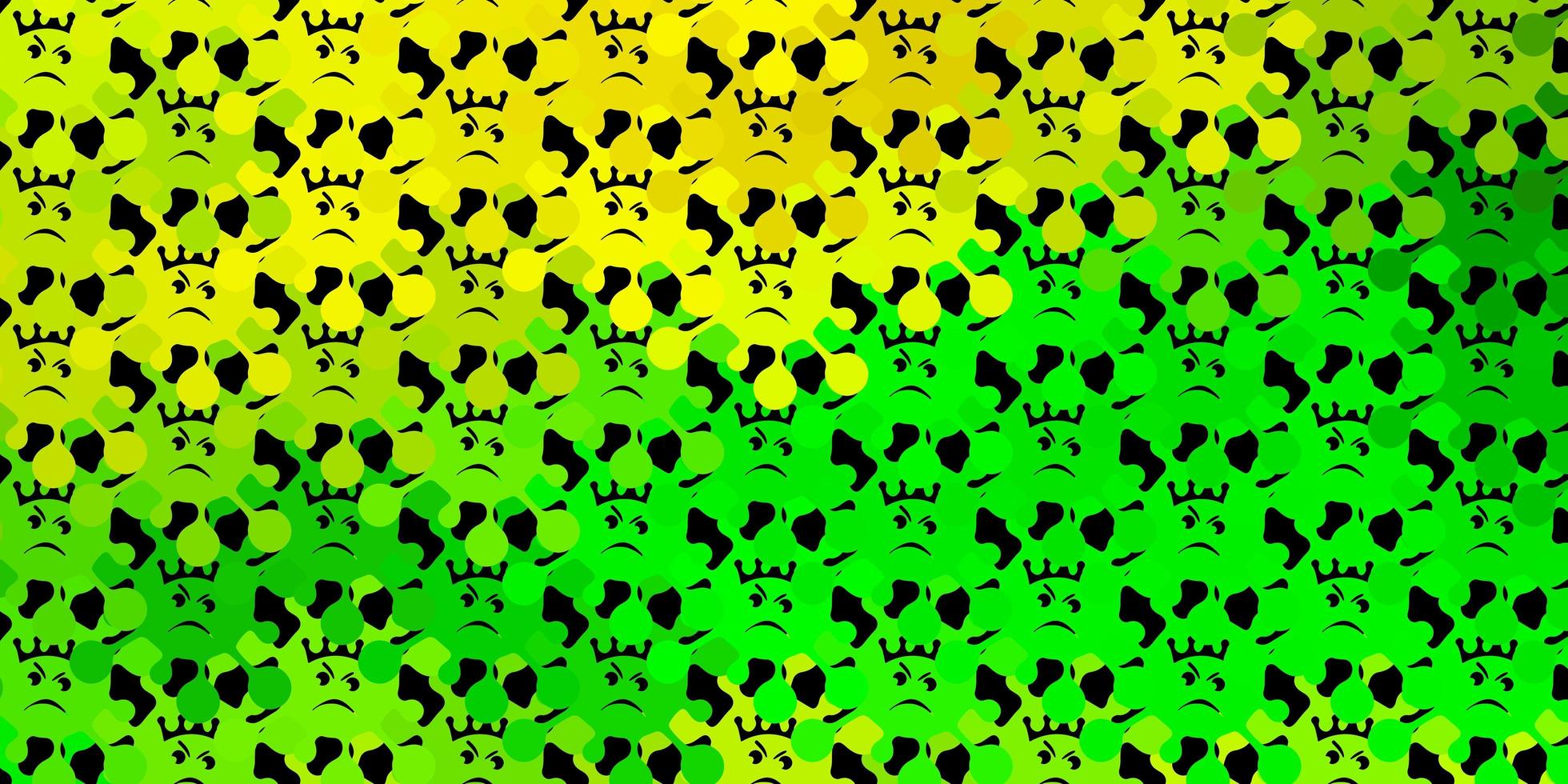 verde scuro, motivo giallo con elementi di coronavirus. vettore