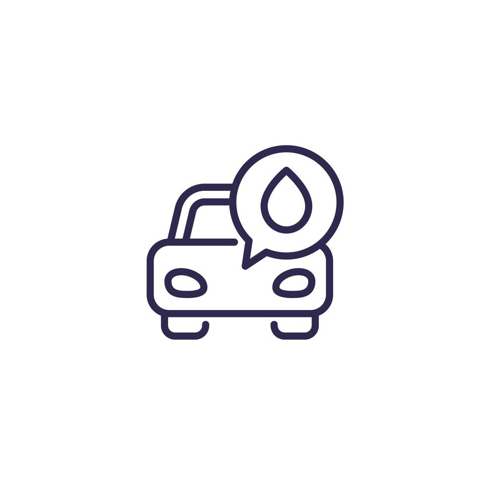 icona della linea di olio e auto su bianco vettore