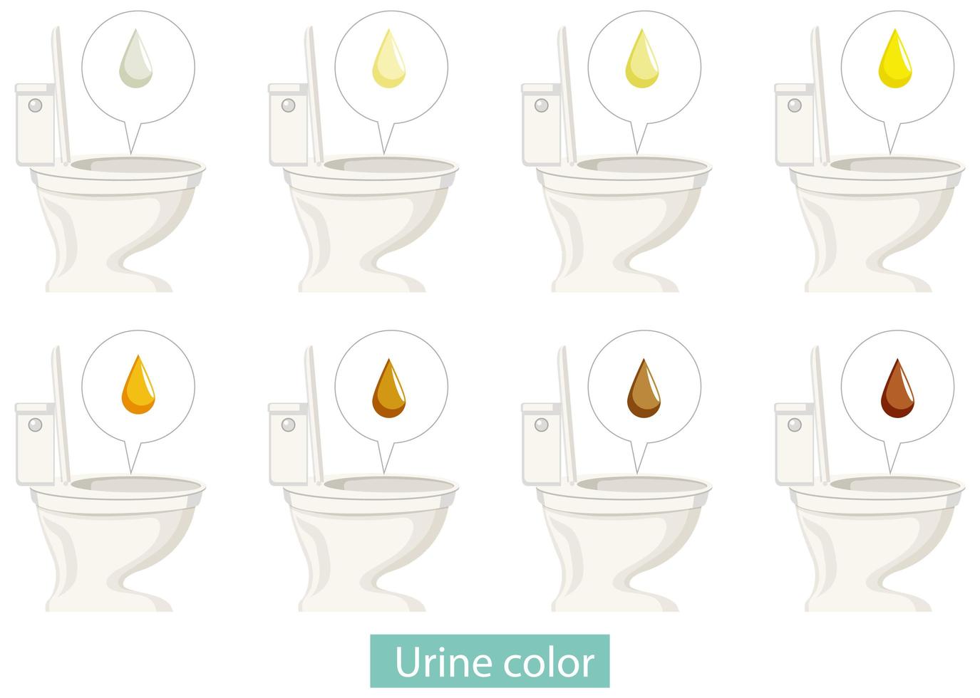 set di diverso colore delle urine vettore