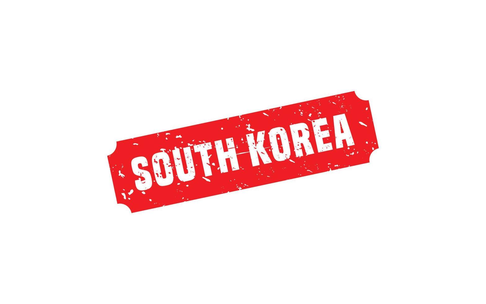 Sud Corea francobollo gomma da cancellare con grunge stile su bianca sfondo vettore