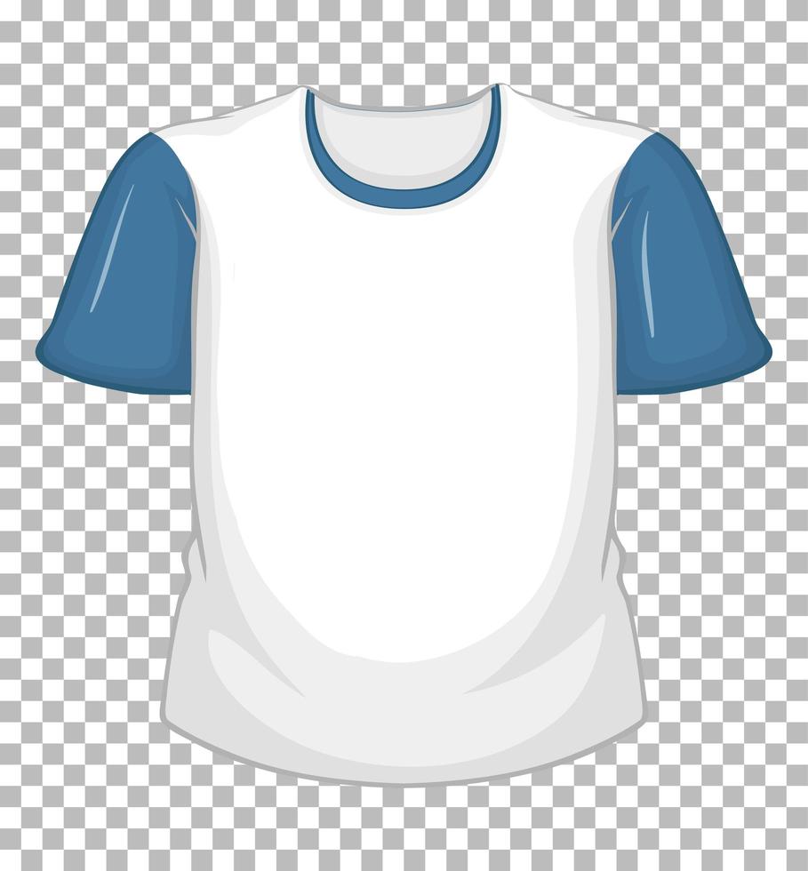 t-shirt bianca vuota con maniche corte blu isolato su sfondo trasparente vettore