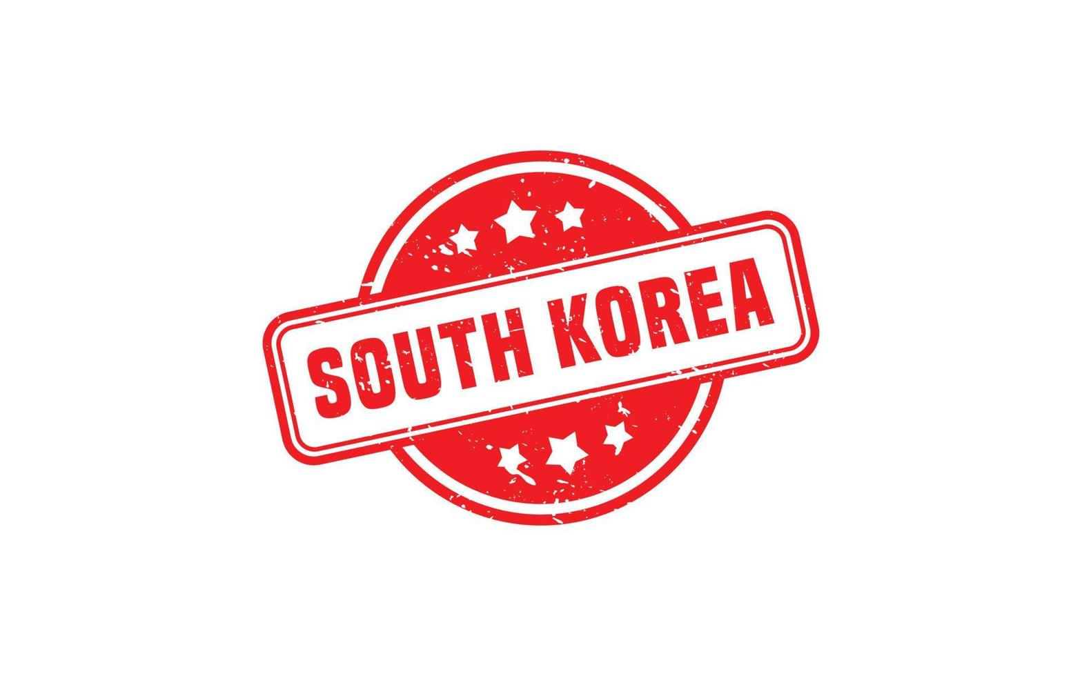 Sud Corea francobollo gomma da cancellare con grunge stile su bianca sfondo vettore